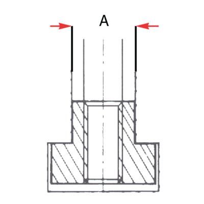 T-not med gevind M18x22 mm